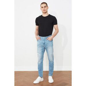 Trendyol Light Blue Men Ripped Detailed Normal Waist Carrot Fit Jeans