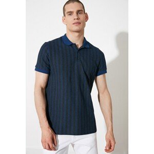 Trendyol Anthracite Men's Regular Fit Short Sleeve Printed Polo T-shirt