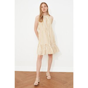 Trendyol Mustard Striped Dress