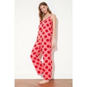 Trendyol Red Polka Dot Woven Pajamas Set