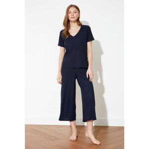 Trendyol Navy Blue Camisole Knitted Pajamas Set