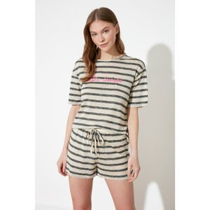 Trendyol Striped Knitted Pajamas Set