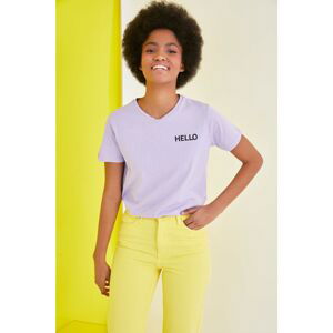 Trendyol Lila Tweety Licensed Printed Basic Knitted T-Shirt