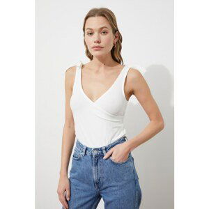 Trendyol Ecru Double Breasted Snap Fastener Knitted Body