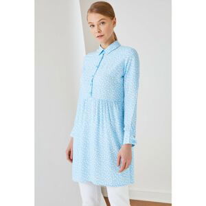 Trendyol Blue Shirt Collar Tunic Dress