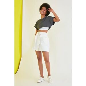 Trendyol White Belt Detailed Denim Skirt