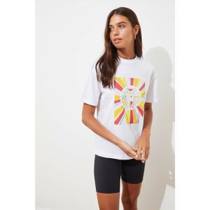 Trendyol White High Neck Basic T-Shirt