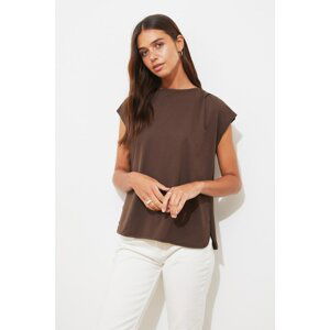 Trendyol Dark Brown Knitted Blouse