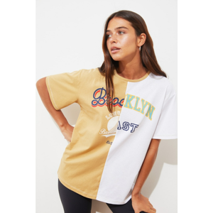 Trendyol Multi Color Printed Boyfriend Knitted T-Shirt