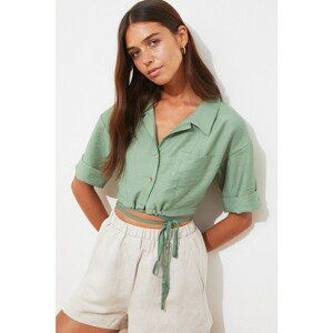 Trendyol Mint Lacing Detailed Shirt