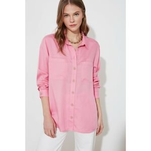 Trendyol Pink Pocket Lyocell Denim Shirt