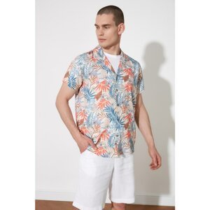 Trendyol Multicolored Men's Regular Fit Flannel Neck Short Sleeve Tropical Shirt