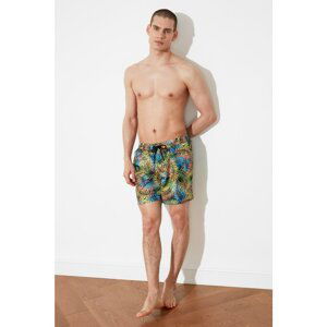 Trendyol Multicolored Men's Tropical Print Swim Shorts