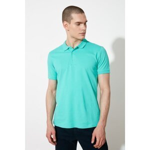 Trendyol Mint Men's Regular Fit Short Sleeve Polo Neck T-shirt