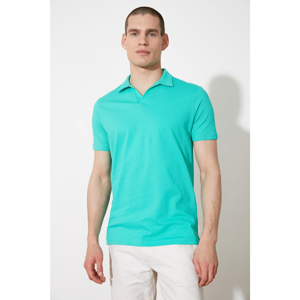 Trendyol Mint Men's Short Sleeve Slim Fit Polo Collar T-shirt