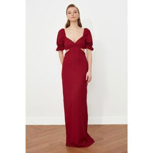 Trendyol Burgundy Neck Detailed Evening Dress & Graduation Gown