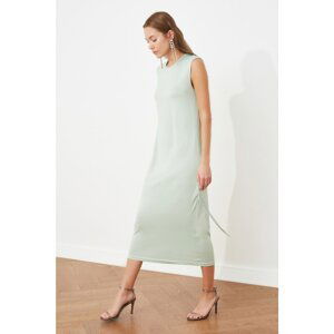 Trendyol Mint Gathered Detailed Knitted Dress