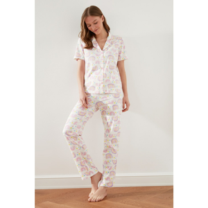 Trendyol Rainbow Pattern Knitted Pajamas Set