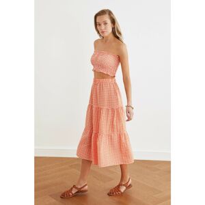 Trendyol Orange Gingham Beach Bottom-Top Team