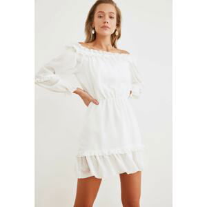 Trendyol Ecru Carmen Neck Beach Dress