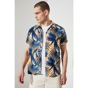 Trendyol Multi-Color Men's Regular Fit Flannel Neck Short Sleeve Tropical Shirt