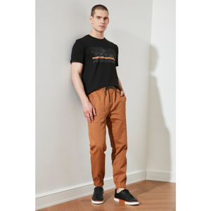 Trendyol Brown Men's Elastic Waist Jogger Pants with Pockets