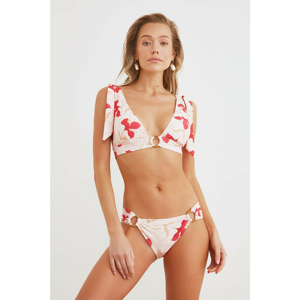 Trendyol Colorful Leaf Patterned Accessory Detailed Bikini Bottoms