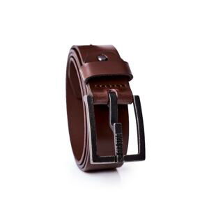 Men's Genuine Leather Big Star Belt - Brown