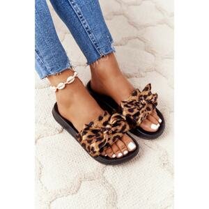 Women's Slippers With A Bow Leopard Beat It