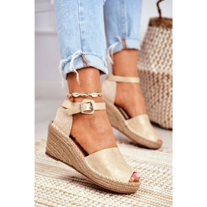 Sandals On A Braided Wedge Gold Maritta