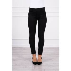 Cotton pants with cubic zirconia on the back pockets black