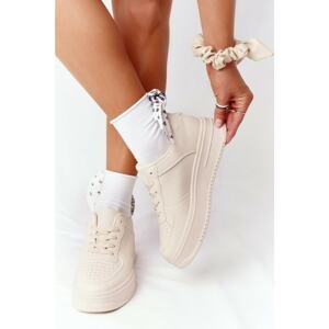 Women's Sport Shoes On A Platform Beige This Is Me