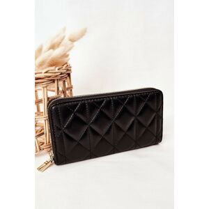 Large Quilted Women's Wallet Black