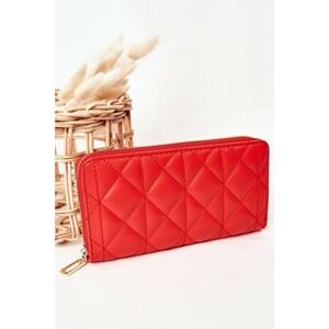 Large Quilted Women's Wallet Red