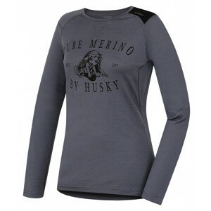 Merino thermal underwear T-shirt long women&#39;s Puppy gray