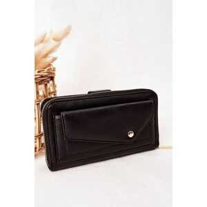 Large Women's Wallet With A Pocket Black