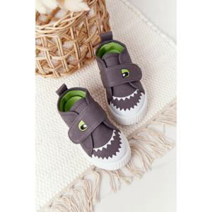 Children's sneakers with Velcro with shark gray