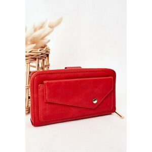 Large Women's Wallet With A Pocket Red