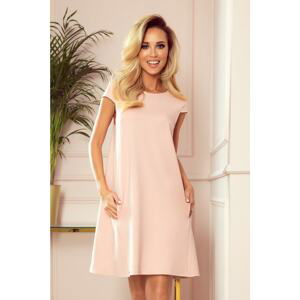 314-1 CELINE Trapezoidal dress with pockets - PASTEL PINK