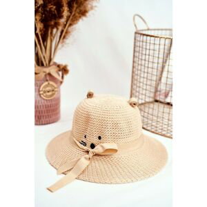 Children's Hat With Kitty BRUNO ROSSI Beige