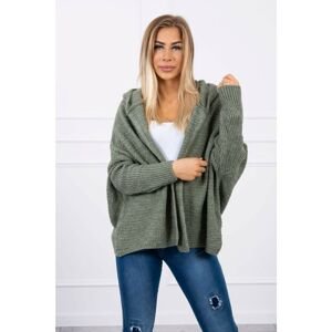 Hooded sweater with batwing sleeve light khaki