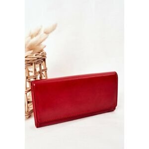 Large Women's Wallet With A Magnet Red