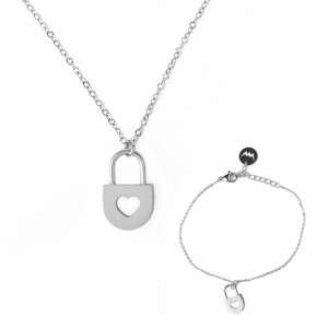 Bracelet and necklace Vuch Secret Silver Couple