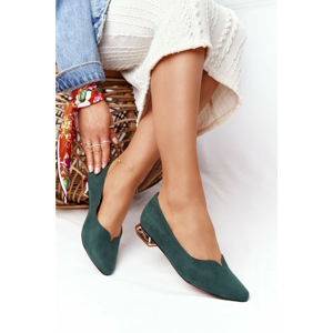 Ballerinas On Gold Heels Vinceza 21-10601 Green