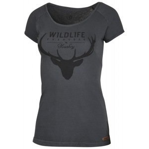 Women's T-shirt Deer L black menthol