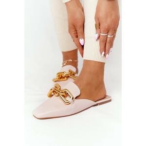 Women's Slippers With Chain Beige Call On Me