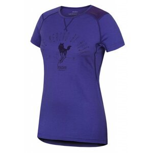 Merino thermal underwear T-shirt short women&#39;s Sheep gray-violet
