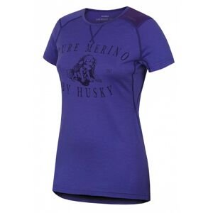 Merino thermal underwear T-shirt short women's Puppy gray-violet