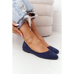 Suede Ballerinas Sergio Leone BL622 Navy Blue