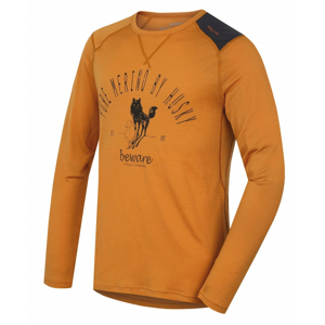 Merino thermal underwear T-shirt long men&#39;s Sheep brown-orange